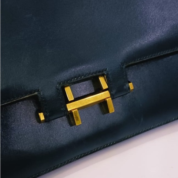 Vintage Hermes Navy Blue Leather Crossbody / Shoulder Bag - Picture 4 of 15